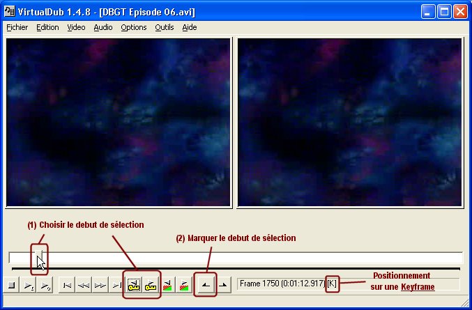 VirtualDub - Debut du bloc