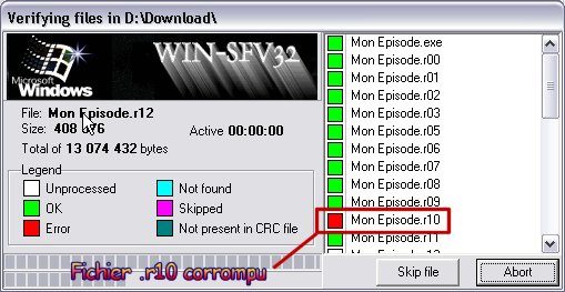 Win-sfv32 - Erreur crc